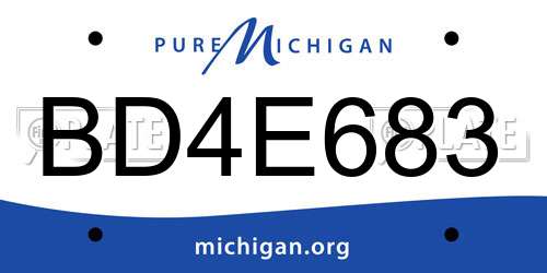 BD4E683 Michigan License Plate