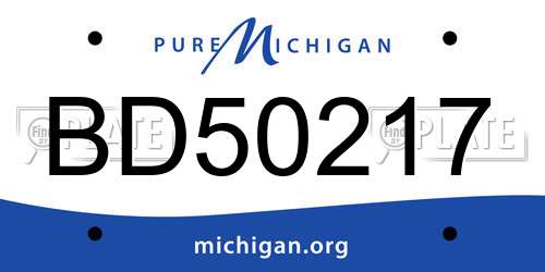 BD50217 Michigan License Plate