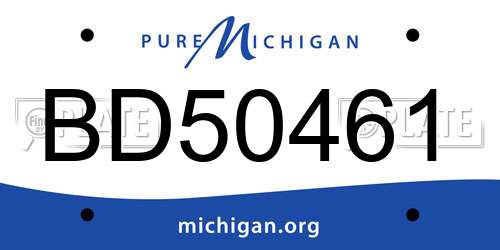 BD50461 Michigan License Plate