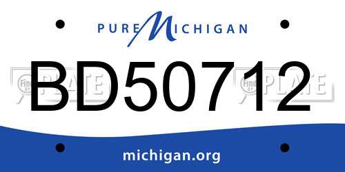 BD50712 Michigan License Plate