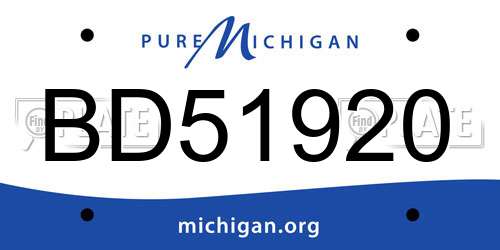 BD51920 Michigan License Plate