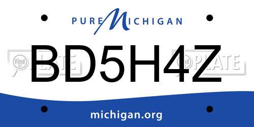 BD5H4Z Michigan License Plate