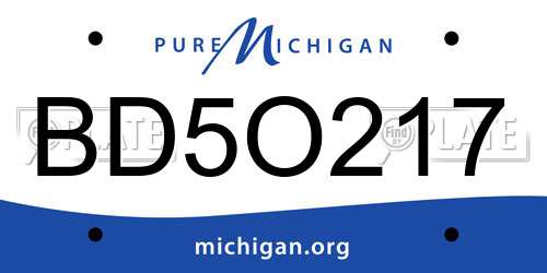 BD5O217 Michigan License Plate