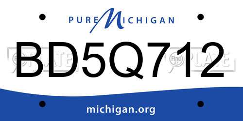 BD5Q712 Michigan License Plate