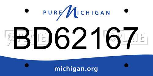 BD62167 Michigan License Plate