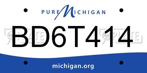 BD6T414 Michigan License Plate