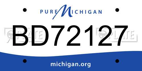 BD72127 Michigan License Plate