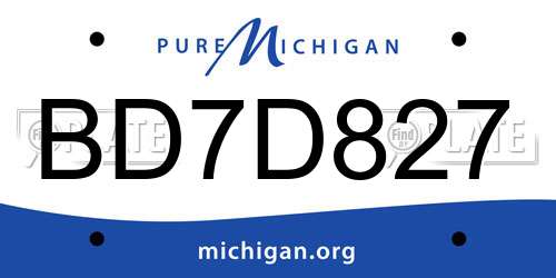 BD7D827 Michigan License Plate