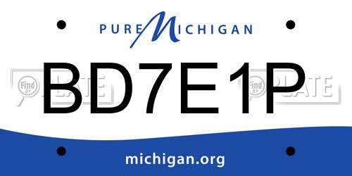 BD7E1P Michigan License Plate