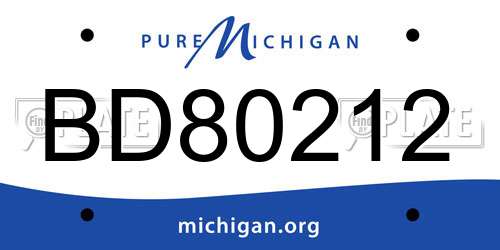 BD80212 Michigan License Plate
