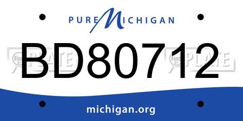 BD80712 Michigan License Plate