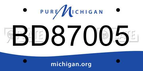 BD87005 Michigan License Plate