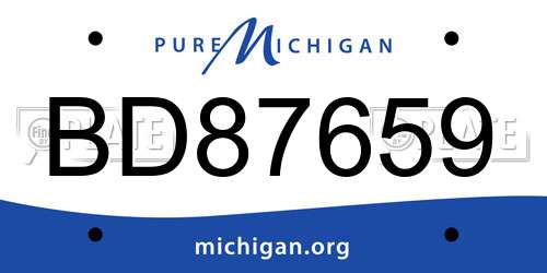 BD87659 Michigan License Plate