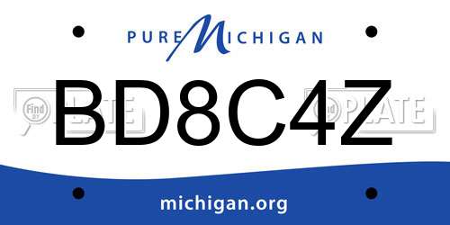 BD8C4Z Michigan License Plate