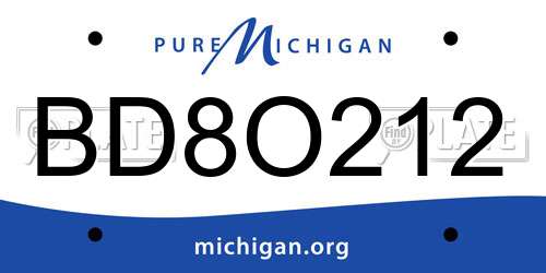 BD8O212 Michigan License Plate
