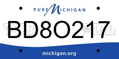 BD8O217 Michigan License Plate