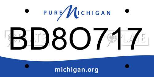 BD8O717 Michigan License Plate
