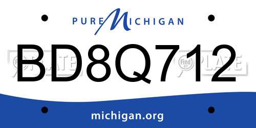 BD8Q712 Michigan License Plate