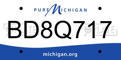 BD8Q717 Michigan License Plate