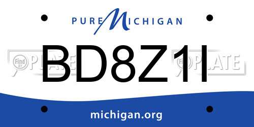 BD8Z1I Michigan License Plate