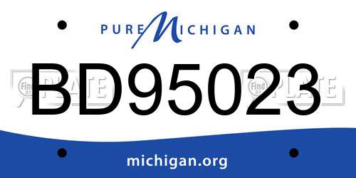 BD95023 Michigan License Plate