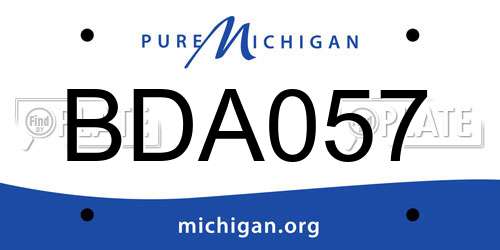 BDA057 Michigan License Plate
