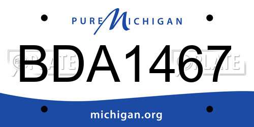 BDA1467 Michigan License Plate