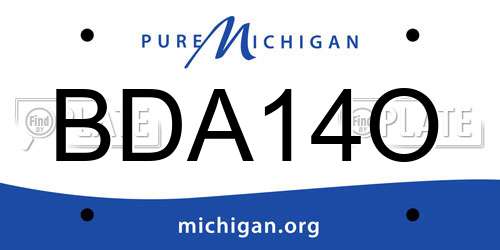 BDA14O Michigan License Plate