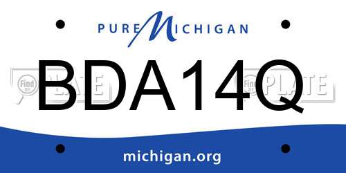 BDA14Q Michigan License Plate