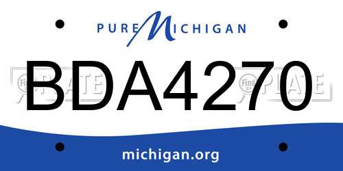 BDA4270 Michigan License Plate
