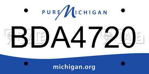 BDA4720 Michigan License Plate