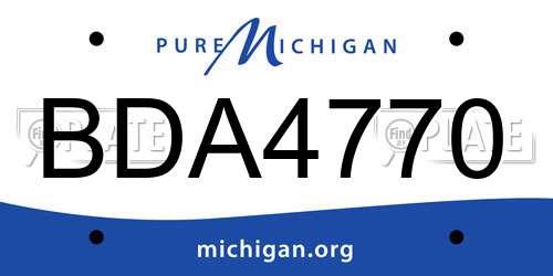 BDA4770 Michigan License Plate