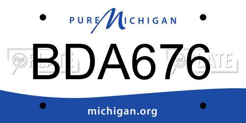 BDA676 Michigan License Plate
