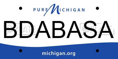 BDABASA Michigan License Plate