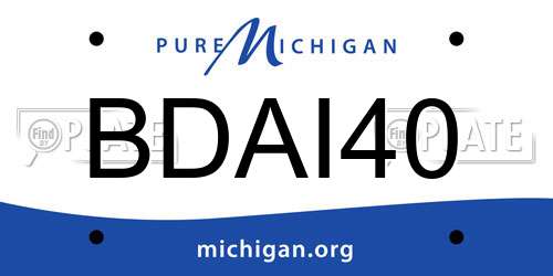 BDAI40 Michigan License Plate