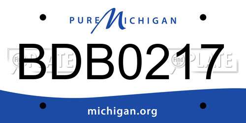 BDB0217 Michigan License Plate