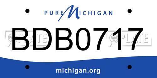 BDB0717 Michigan License Plate