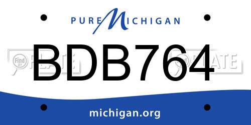 BDB764 Michigan License Plate