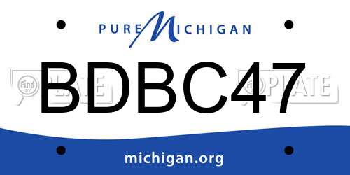 BDBC47 Michigan License Plate