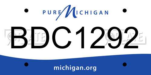 BDC1292 Michigan License Plate
