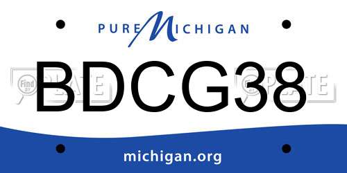 BDCG38 Michigan License Plate