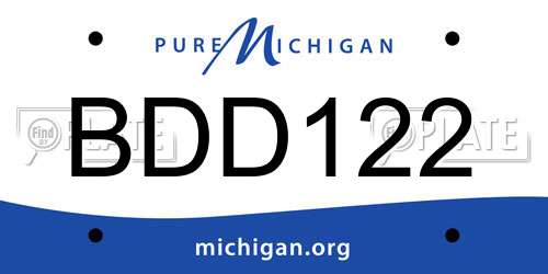 BDD122 Michigan License Plate