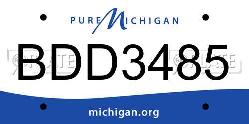 BDD3485 Michigan License Plate