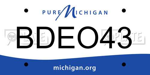 BDEO43 Michigan License Plate