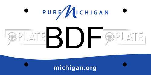 BDF Michigan License Plate