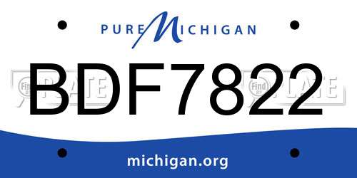 BDF7822 Michigan License Plate