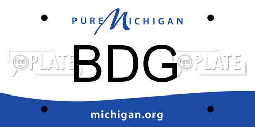 BDG Michigan License Plate