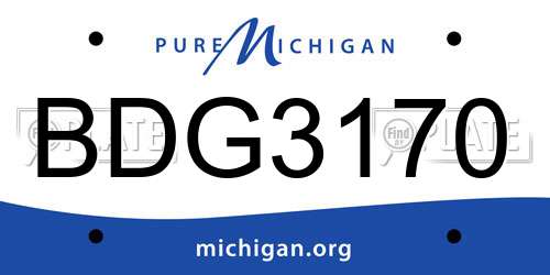 BDG3170 Michigan License Plate