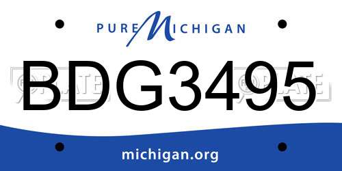 BDG3495 Michigan License Plate