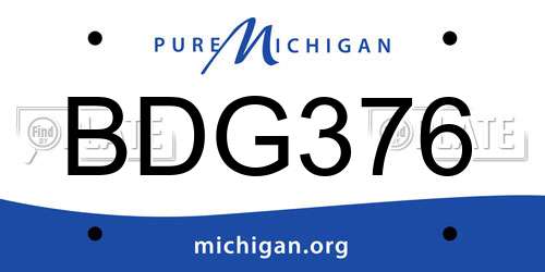 BDG376 Michigan License Plate